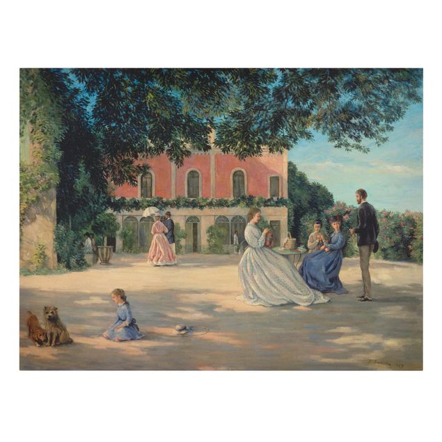 Kunstdrucke auf Leinwand Frédéric Bazille - Familientreffen auf der Terrasse