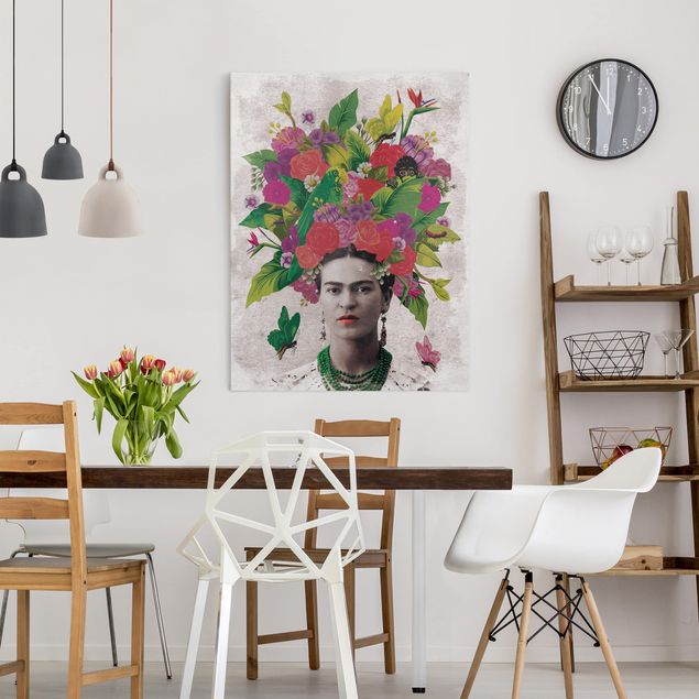Leinwand Blumen Frida Kahlo - Blumenportrait