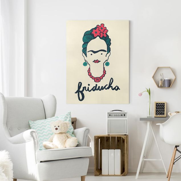 Leinwand mit Spruch Frida Kahlo - Friducha