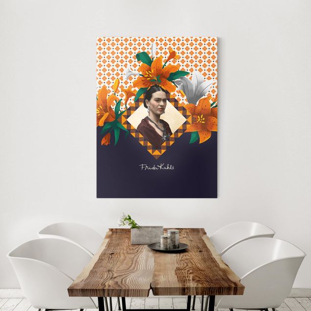 Kunstdruck Leinwand Frida Kahlo - Lilien