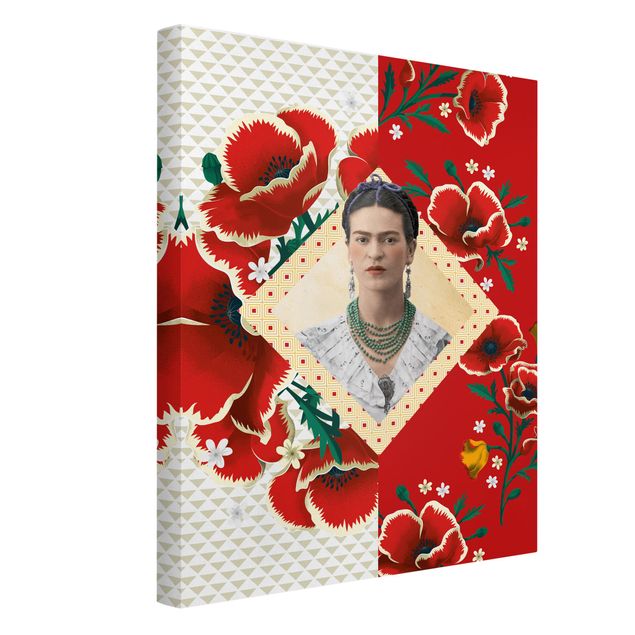 Kunstdruck Leinwand Frida Kahlo - Mohnblüten