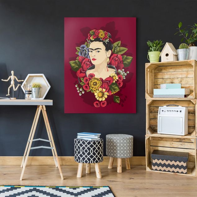 Leinwand Blumen Frida Kahlo - Rosen