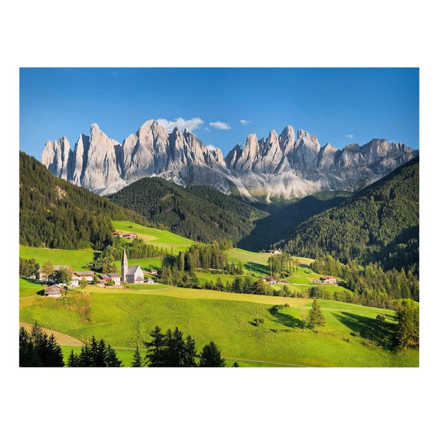 Wandbilder Landschaften Geislerspitzen in Südtirol