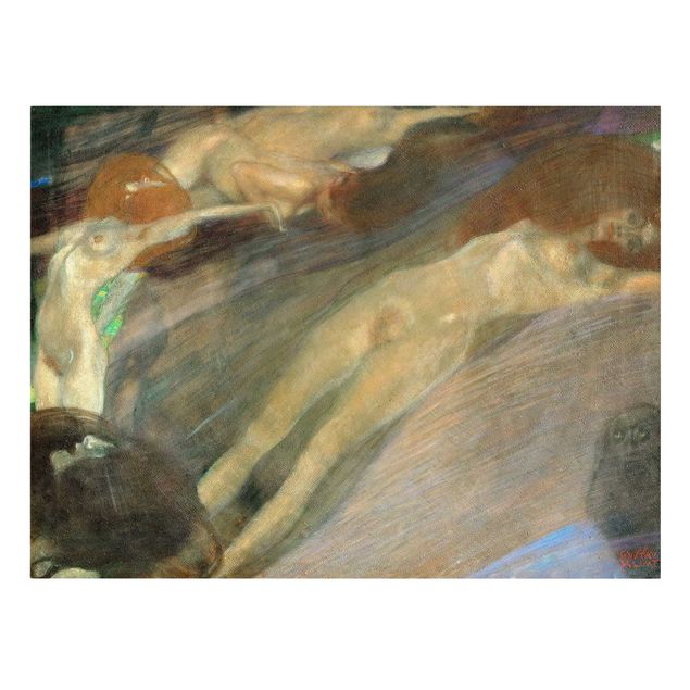 Leinwand Kunst Gustav Klimt - Bewegtes Wasser