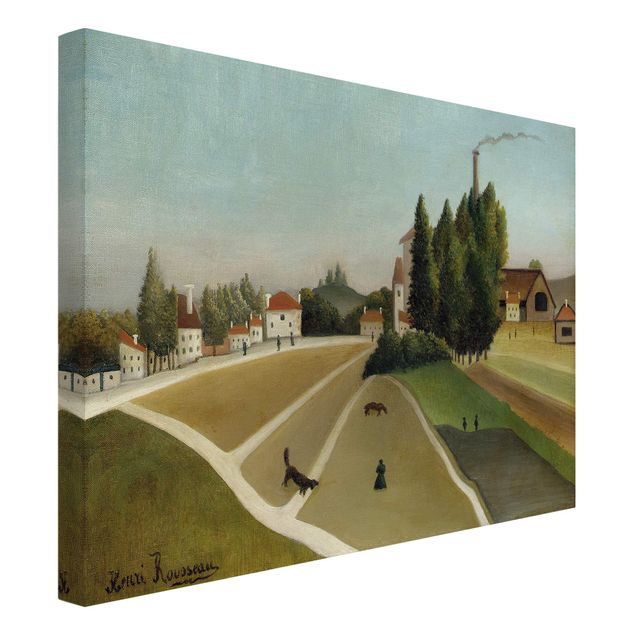 Kunstdruck Leinwand Henri Rousseau - Landschaft mit Fabrik