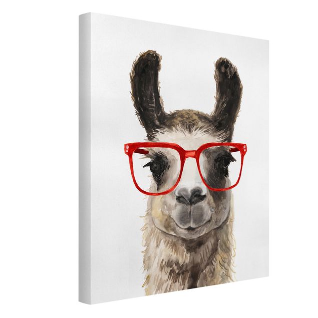 Wandbilder Modern Hippes Lama mit Brille II