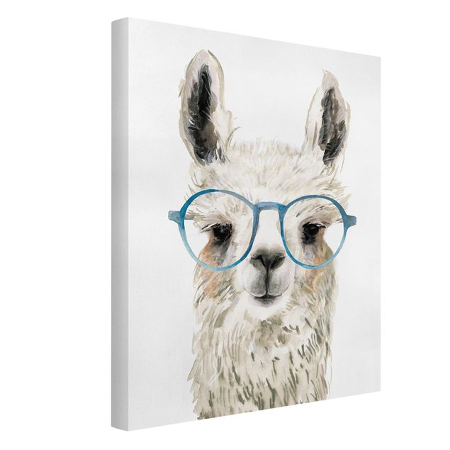 Wandbilder Modern Hippes Lama mit Brille III