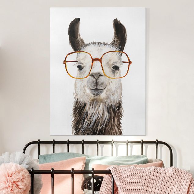 Deko Kinderzimmer Hippes Lama mit Brille IV