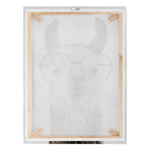 schöne Leinwandbilder Hippes Lama mit Brille IV