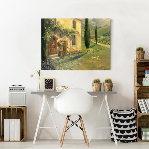 Wandbilder Landschaften Italienische Landschaft - Zypresse