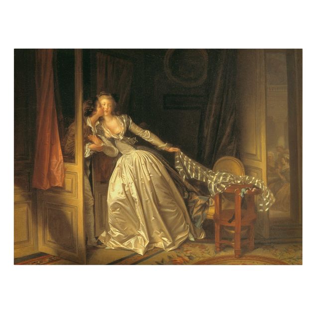 Wandbilder Kunstdrucke Jean Honoré Fragonard - Der gestohlene Kuss