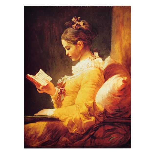Wandbilder Kunstdrucke Jean Honoré Fragonard - Lesendes Mädchen