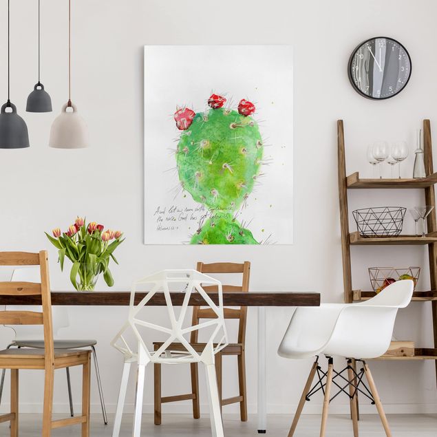 Wandbilder Floral Kaktus mit Bibelvers IV