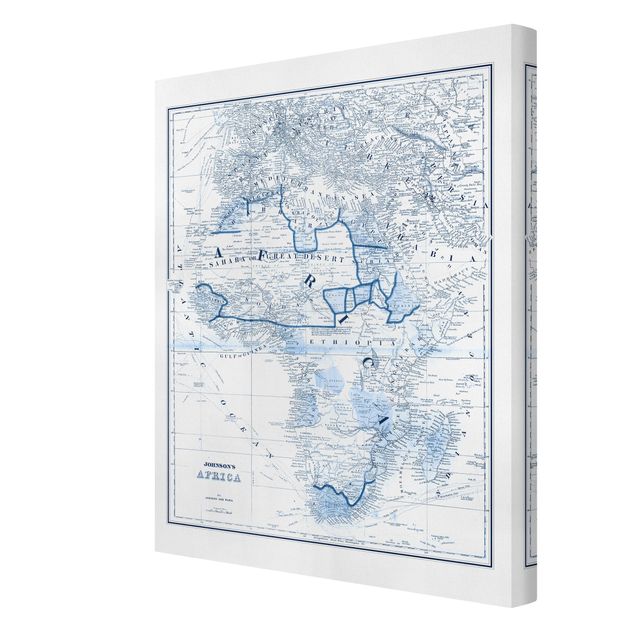 Wandbilder Blau Karte in Blautönen - Afrika