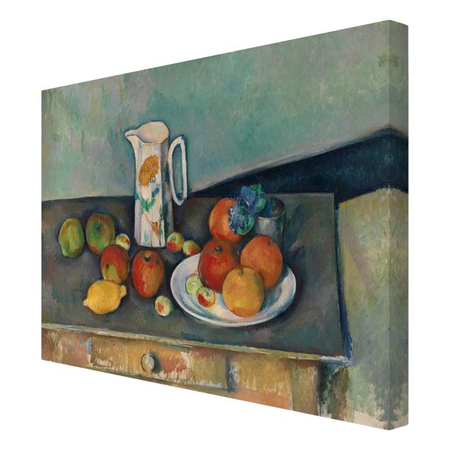 Wandbilder Kunstdrucke Paul Cézanne - Stillleben Milchkrug