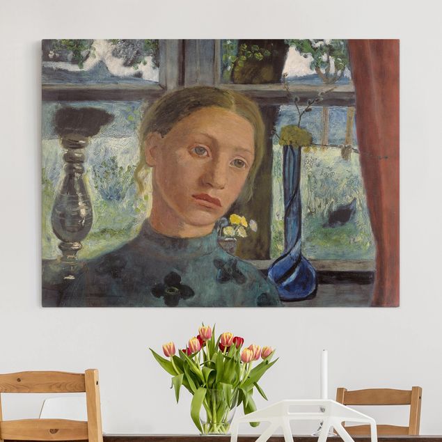 expressionistische Kunstdrucke Paula Modersohn-Becker - Mädchenkopf vor Fenster