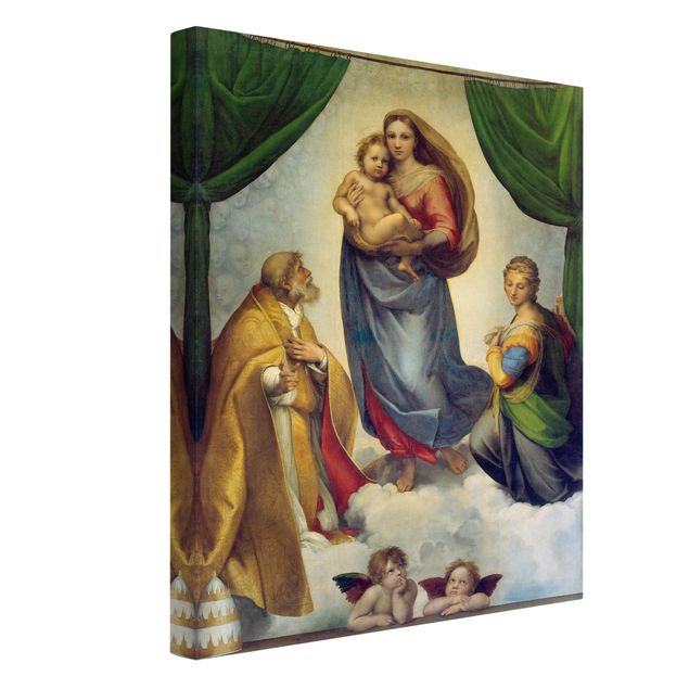 Leinwand Kunst Raffael - Die Sixtinische Madonna