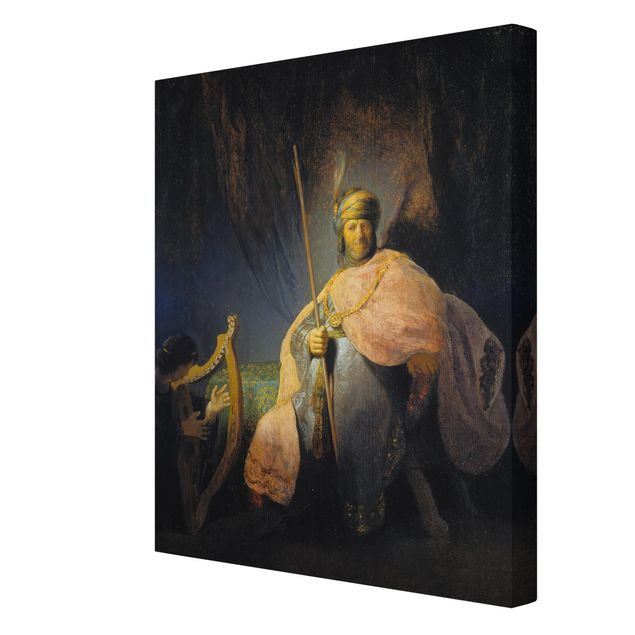 Wandbilder Kunstdrucke Rembrandt van Rijn - David spielt Harfe