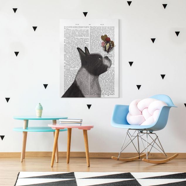 Wandbilder Hunde Tierlektüre - Terrier mit Eis