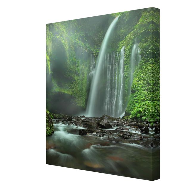 Leinwandbilder Wald Tropischer Wasserfall