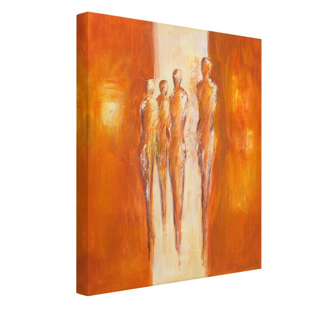 Leinwandbilder abstrakt Petra Schüßler - Vier Figuren in Orange 02