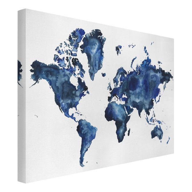 Wandbilder Modern Wasser-Weltkarte hell