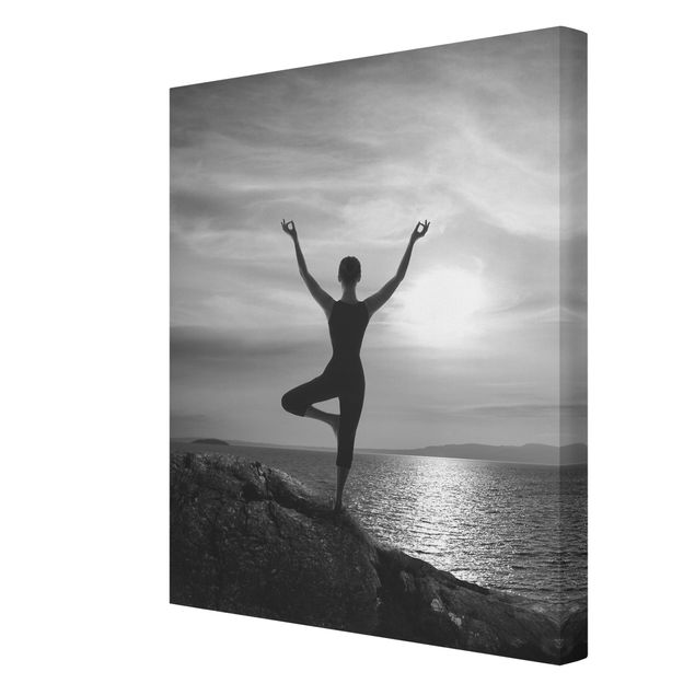 Leinwandbilder schwarz-weiß Yoga schwarz weiss