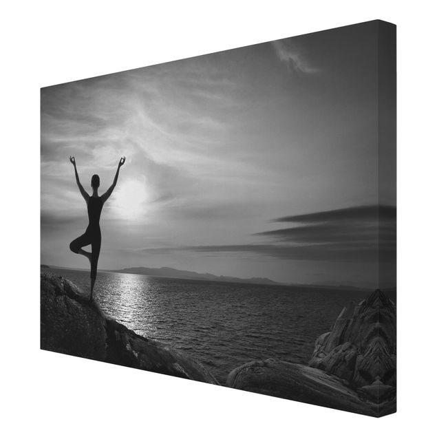schwarz-weiß Bilder auf Leinwand Yoga schwarz weiss