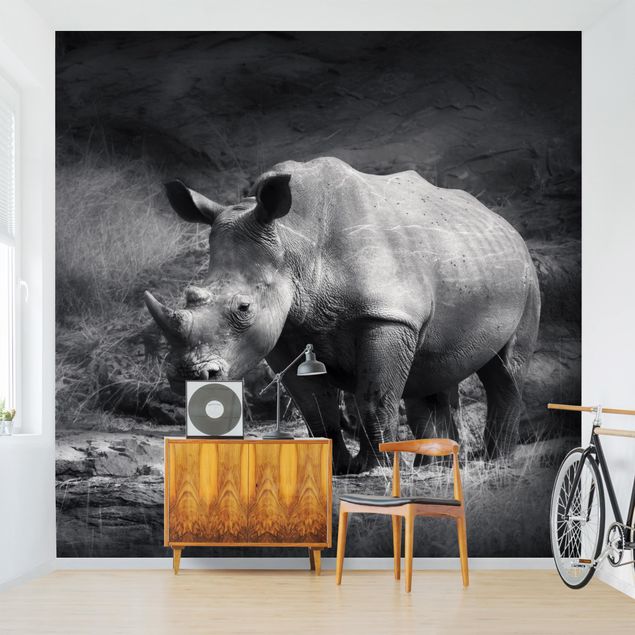 moderne Fototapete Lonesome Rhinoceros
