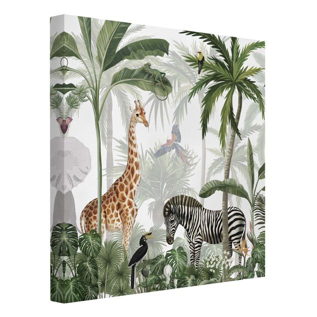 Giraffen Bilder auf Leinwand Majestätische Tierwelt im Dschungel