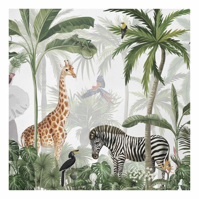 Wandbilder Giraffen Majestätische Tierwelt im Dschungel