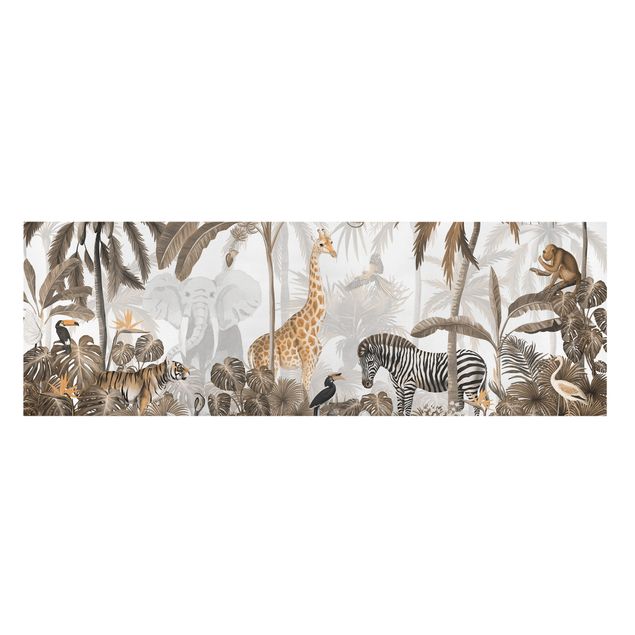 Wandbilder Giraffen Majestätische Tierwelt im Dschungel Sepia