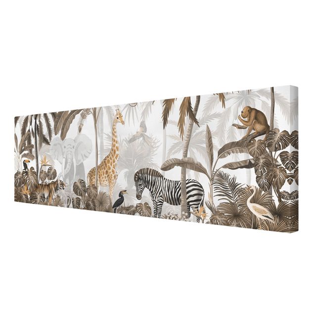 Wandbilder Tiger Majestätische Tierwelt im Dschungel Sepia