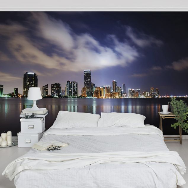 moderne Fototapete Miami bei Nacht