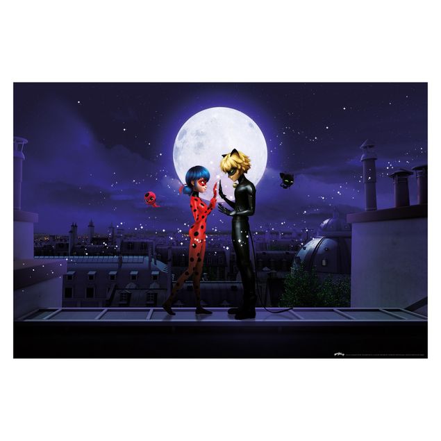 Fototapete kaufen Miraculous Ladybug and Cat Noir im Mondlicht