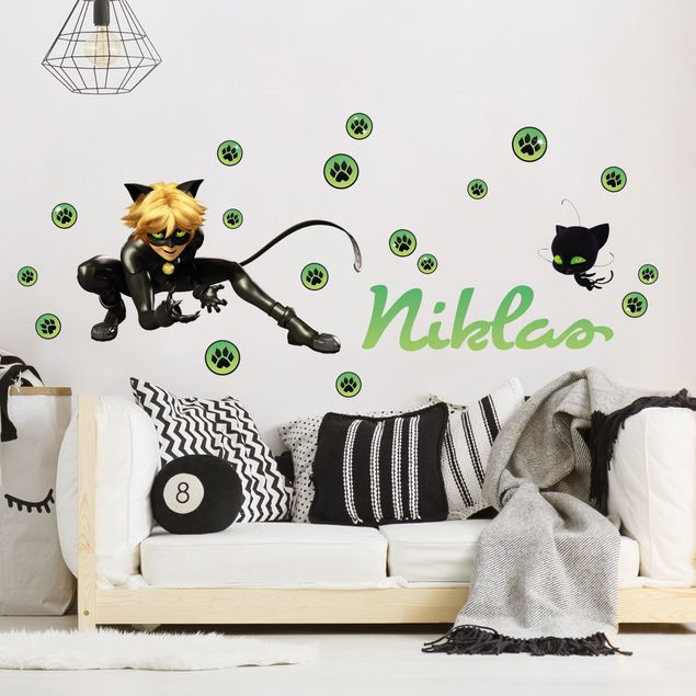 Kinderzimmer Deko Miraculous Cat Noir Wunschname