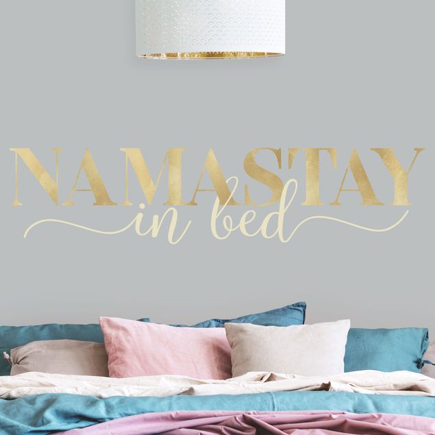 Wandsticker Namastay in bed Gold