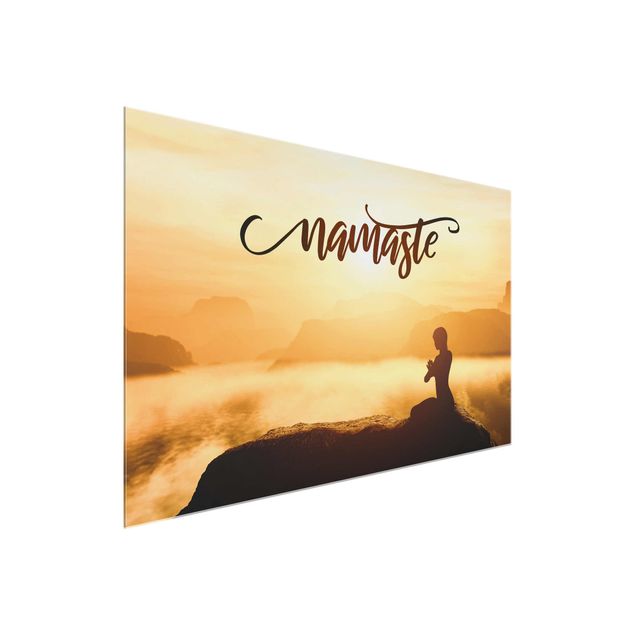 Wandbilder Spirituell Namaste Sonnenaufgang im Gebirge