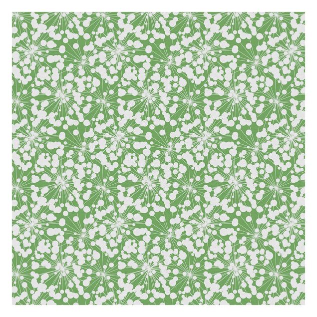 Fototapete Natürliches Muster Pusteblume mit Punkten vor Grün