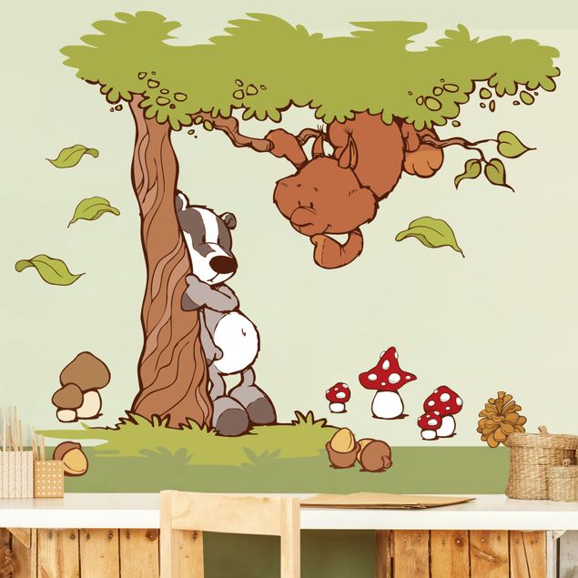 Babyzimmer Deko NICI - Forest Friends - Stinktier Steve & Eichhörnchen