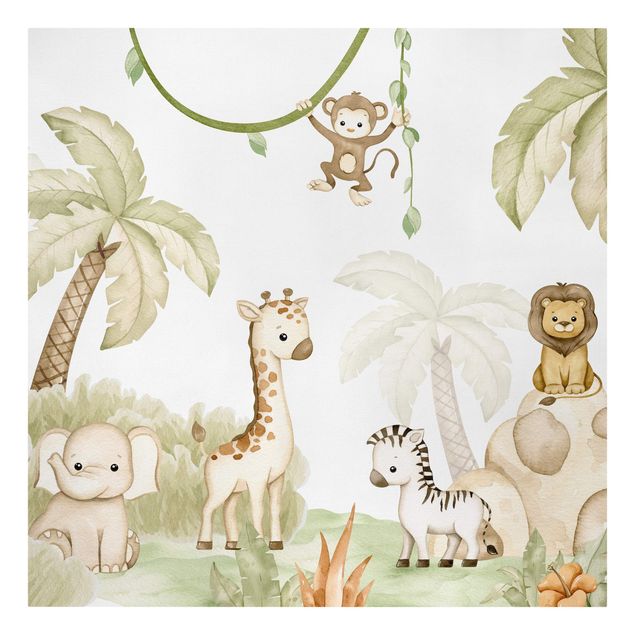 Wandbilder Löwen Niedliche Savannentiere am Dschungelrand
