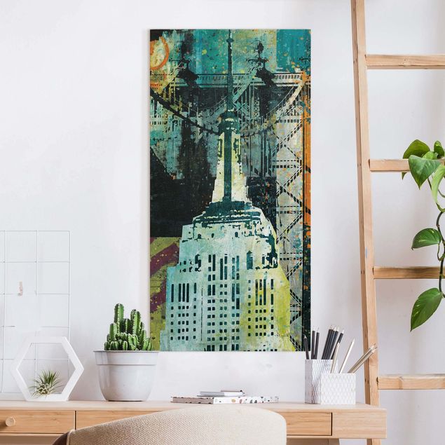 Wandbilder New York NY Graffiti Empire State Building