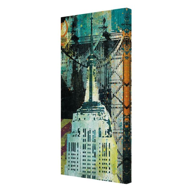 Wandbilder Grün NY Graffiti Empire State Building