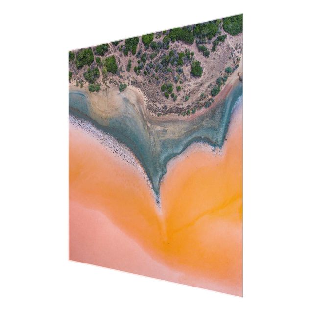 Wandbilder Orange Oranges Seeufer auf Sardinien