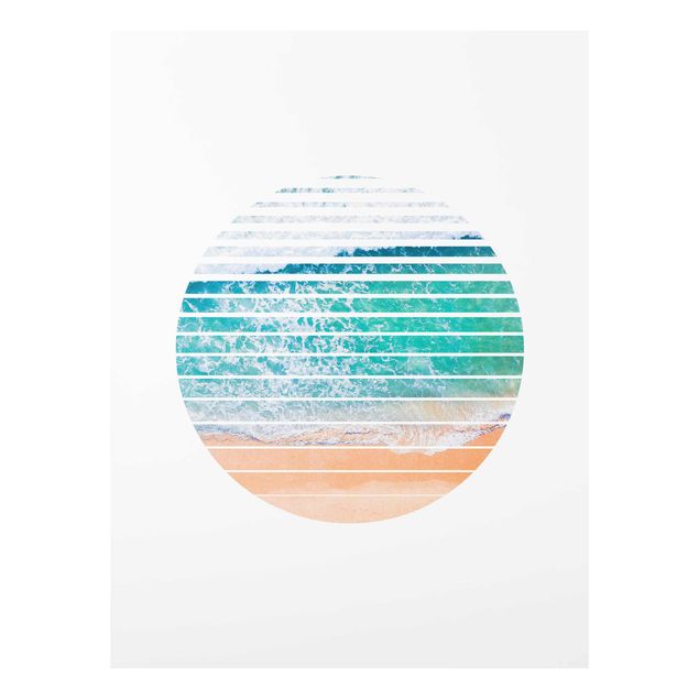 Glasbilder Strand und Meer Ozean im Kreis