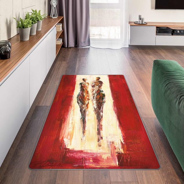 Moderne Teppiche Paar in Rot