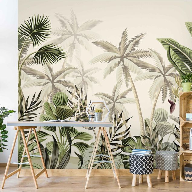 Wanddeko Küche Palmen im Dschungel