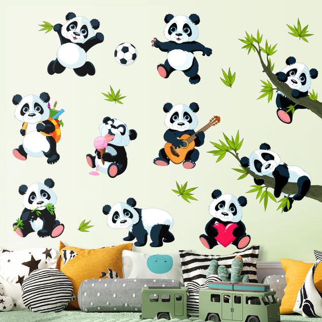 Wandtattoo Panda Pandabären Mega Set