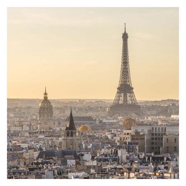 Wandtapete beige Paris im Morgengrauen