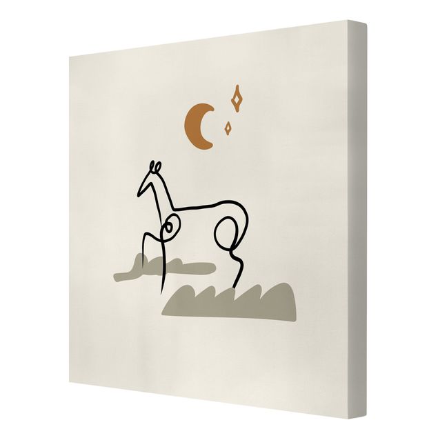 Leinwandbild - Picasso Interpretation - Das Pferd - Quadrat 1:1
